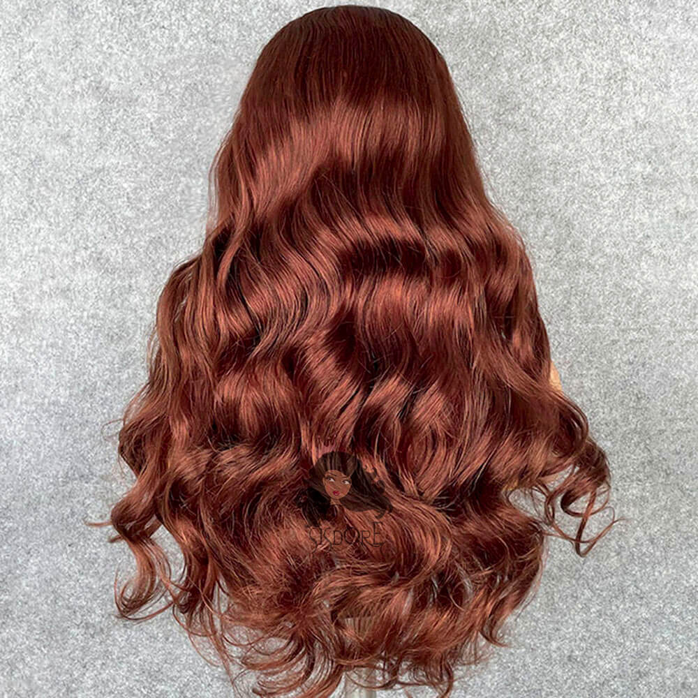 #33 reddish brown lace front wigs body wave