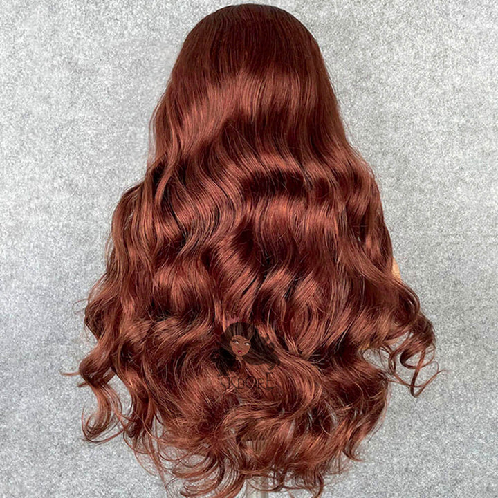 #33 reddish brown lace front wigs body wave