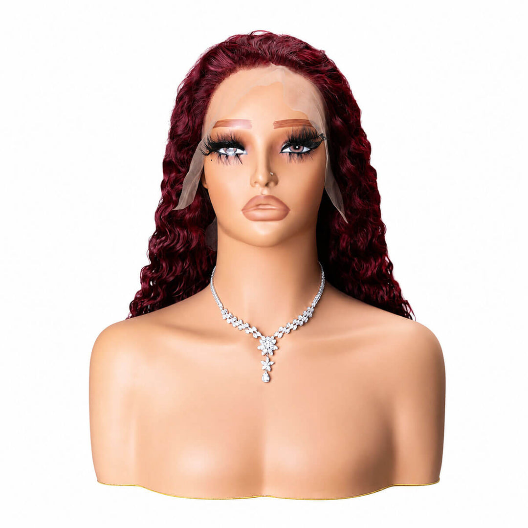 99j burgundy water wave wig front view