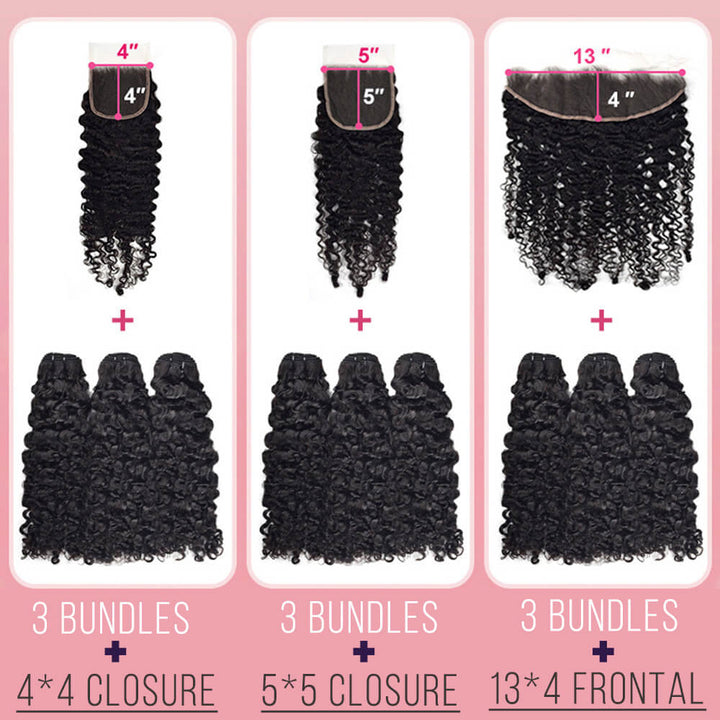 Burmese Curly Bundles with frontal closure