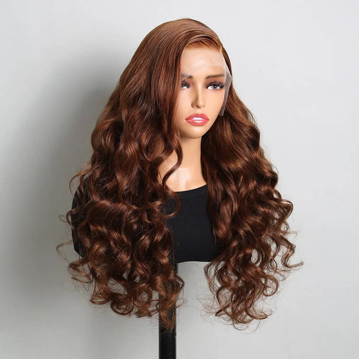 Chocolate Brown HD Lace Front Wig Loose Wave