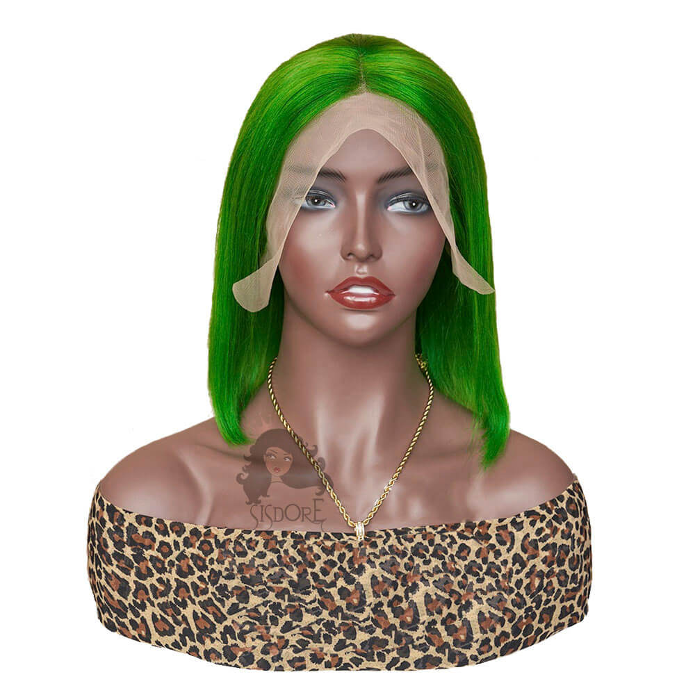 Light Green Straight Short Hair Bob Wig