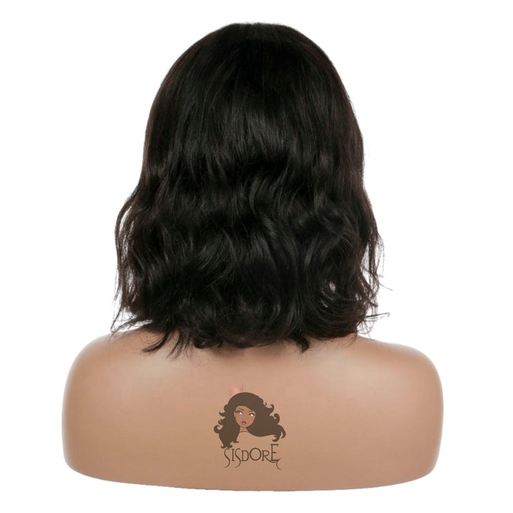 natural wave black hair bob wig 12 inch