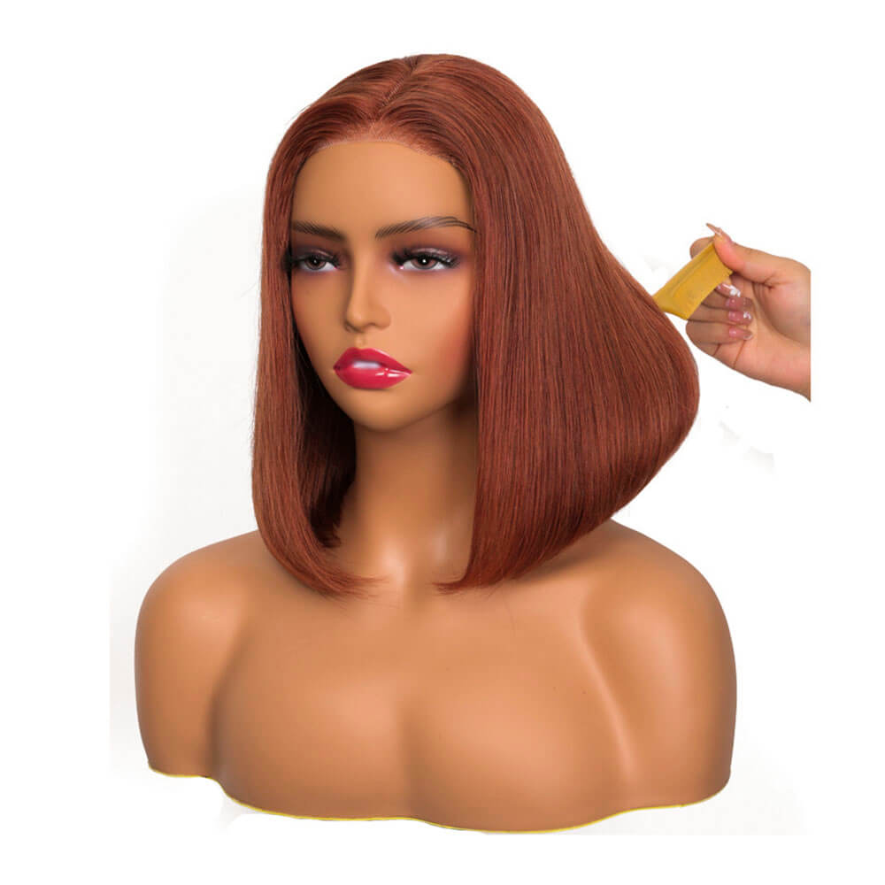 Reddish brown hair wear and go glueless bob wig