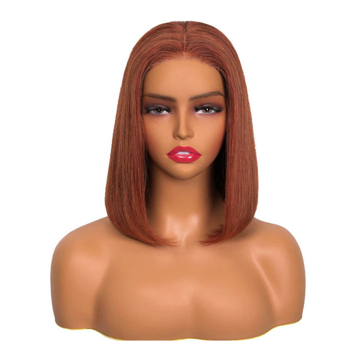 Reddish brown hair wear and go glueless bob wig