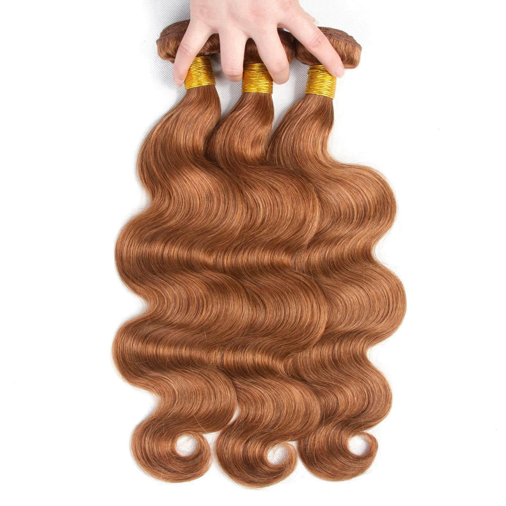 Medium Auburn Hair 3 Bundles Body Wave #30