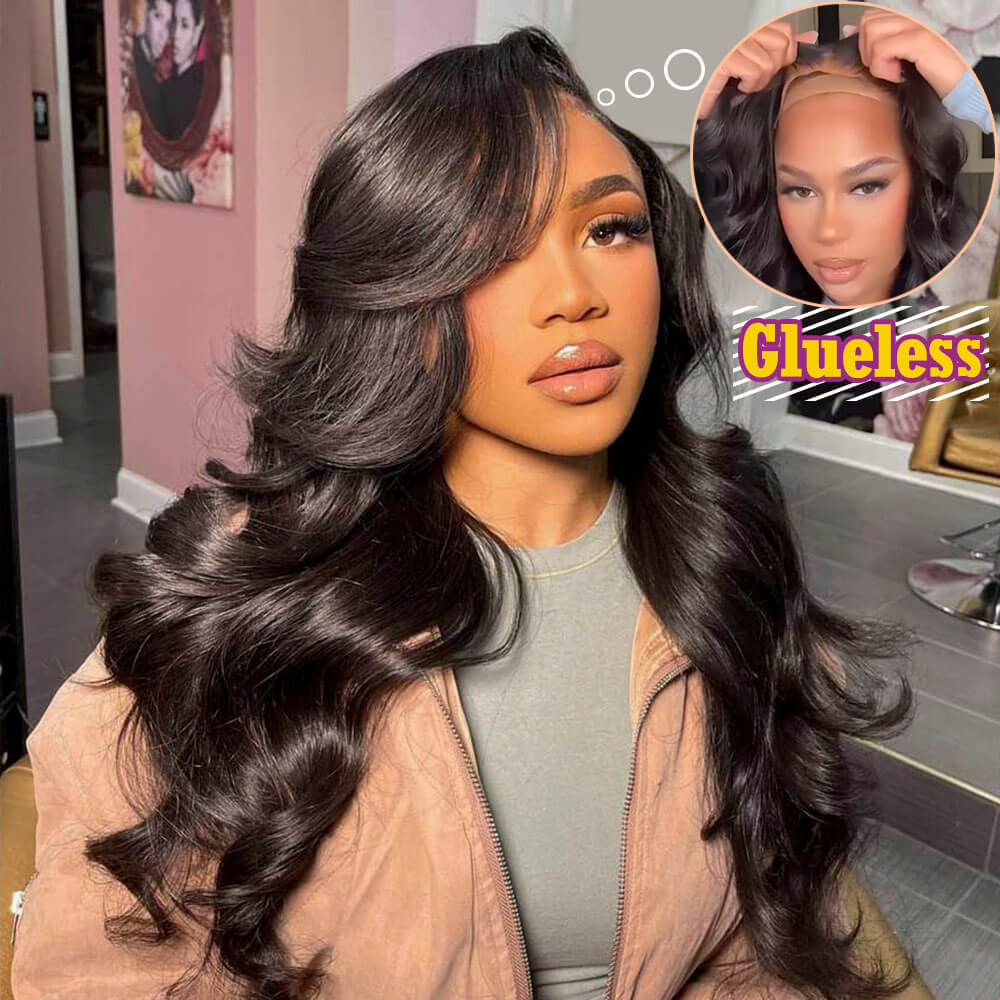 body wave hair glueless wig