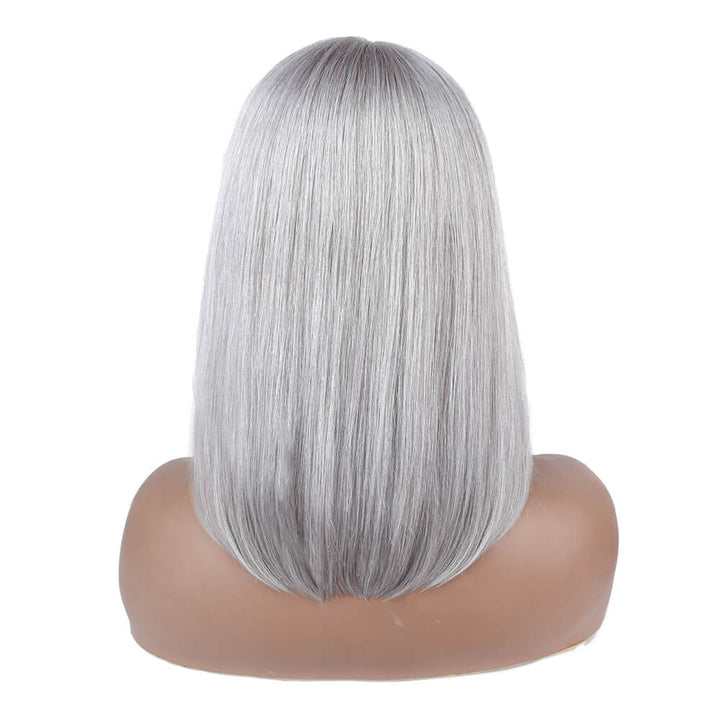 Short grey bob human hair wig