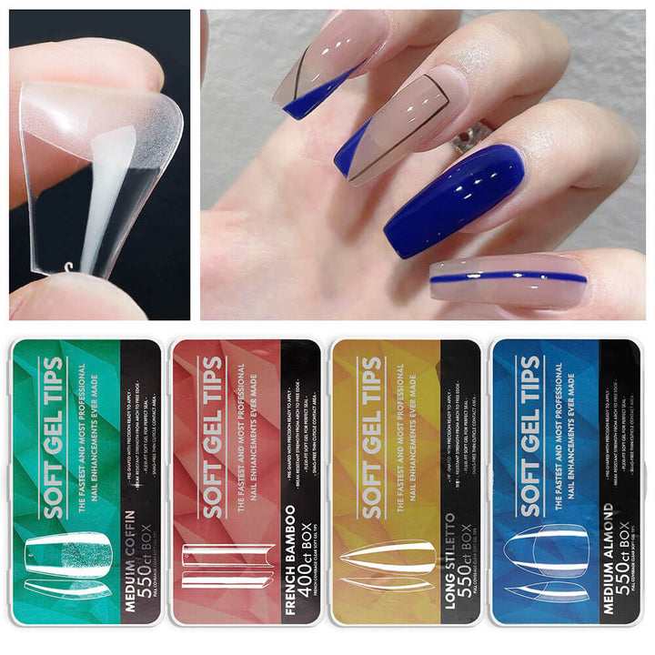 Soft Gel Tip Extension, Full Cover Manicure Acrylic Traceless Nails Tablet