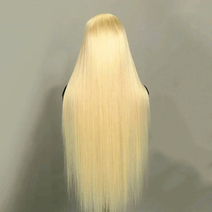 blonde glueless wig HD lace straight #613 human hair ready to wear wig