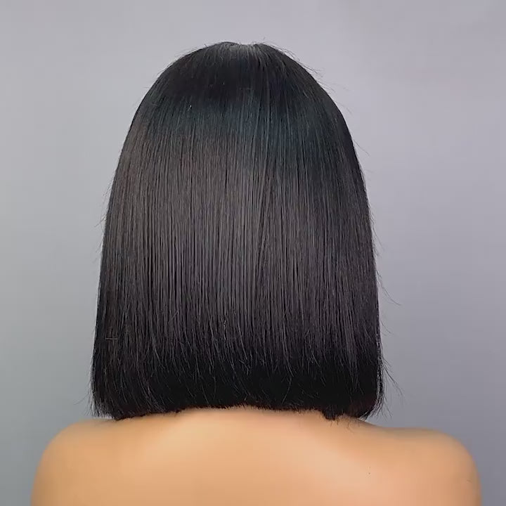 short glueless lace wig human hair