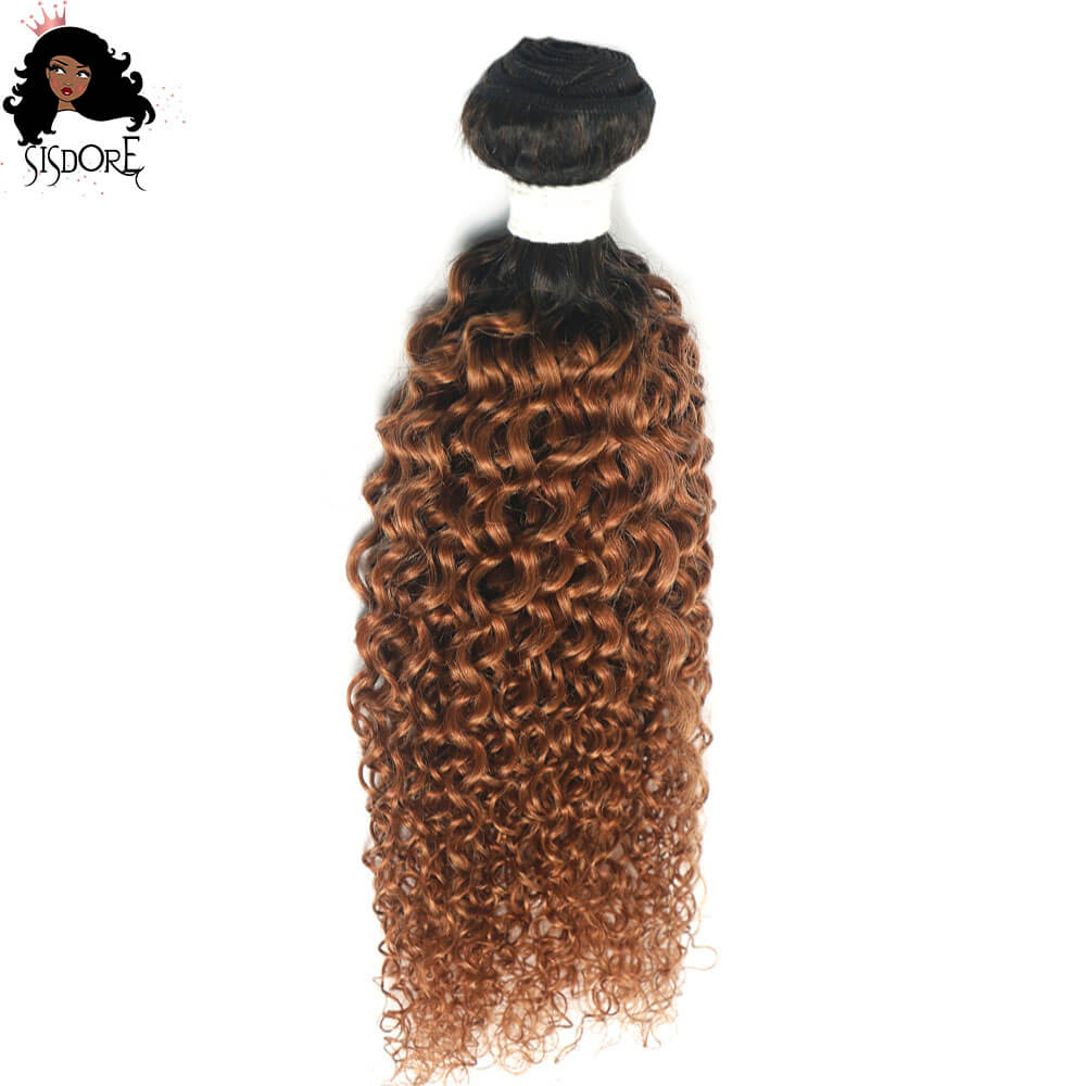 Ombre kinky curly Brazilian human hair bundles