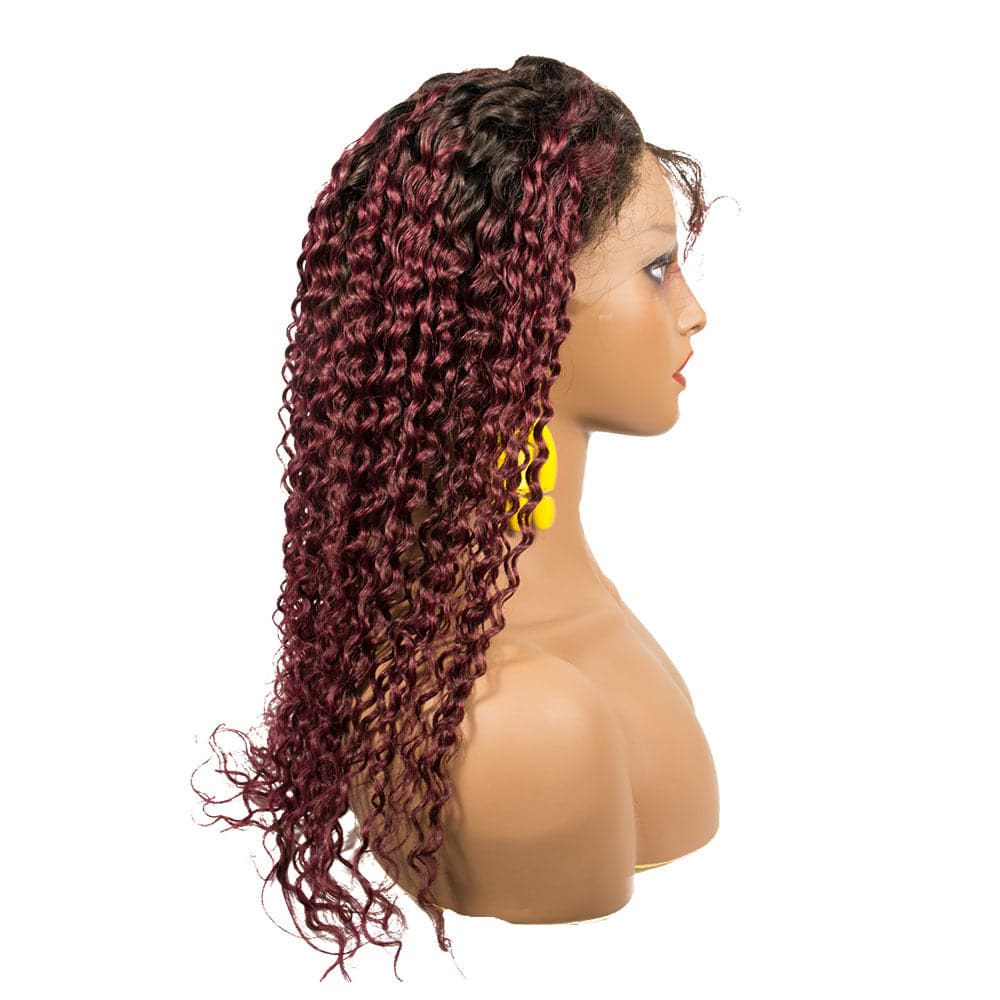 1B/99J Curly Hair Lace Frontal Wig