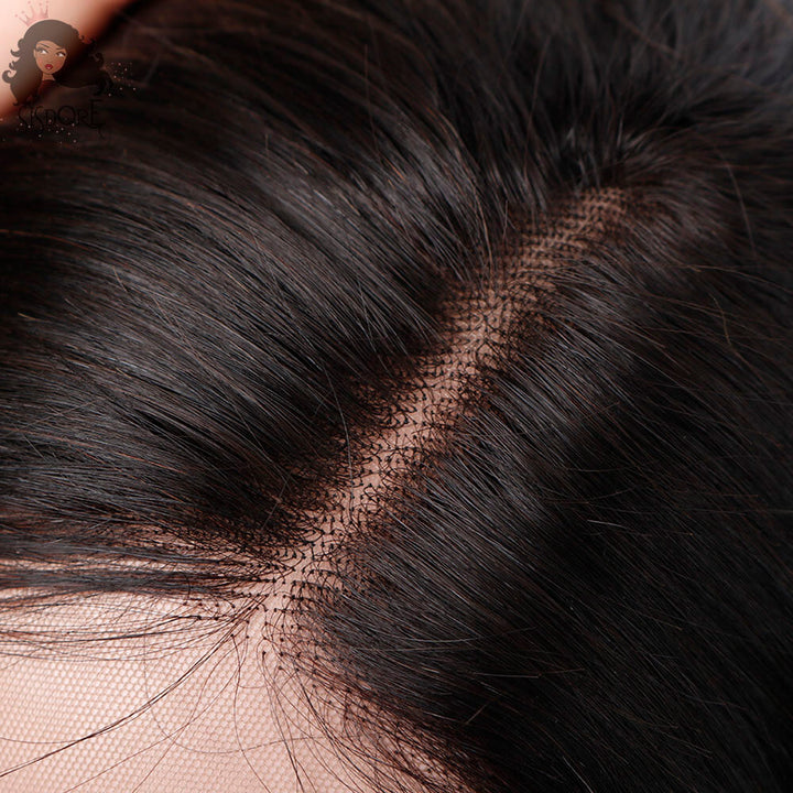 Invisiable knots at middle parting area