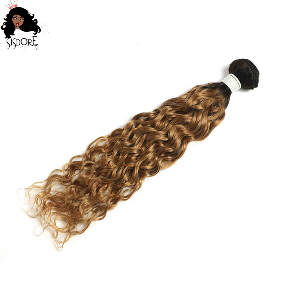 1b/27 strawberry blonde 2-tone ombre  ombre water wave bundles