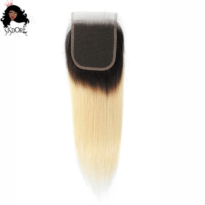 1b 613 straight lace closure 4*4