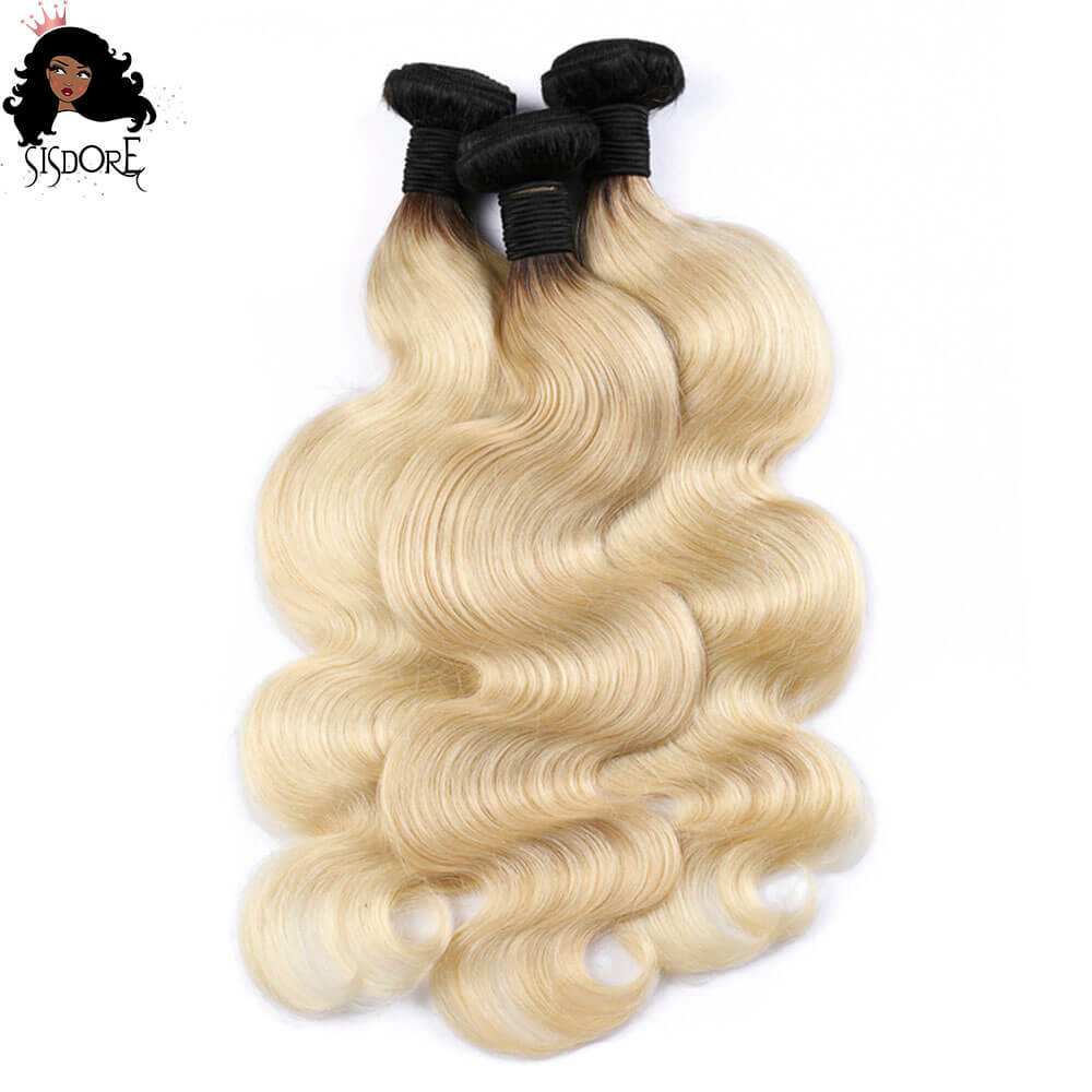 1b 613 two tone blonde ombre hair bundles