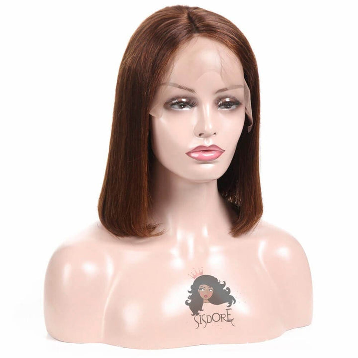 #4 medium brown bob wigs straight hair