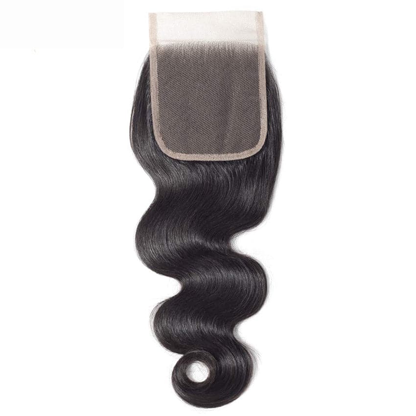 4x4 Lace Closure Body Wave Natural Color Virgin Hair Transparent Lace
