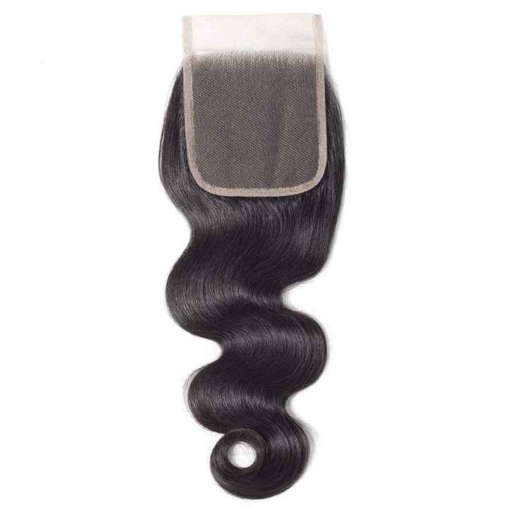 4x4 Lace Closure Body Wave Natural Color Virgin Hair Transparent Lace