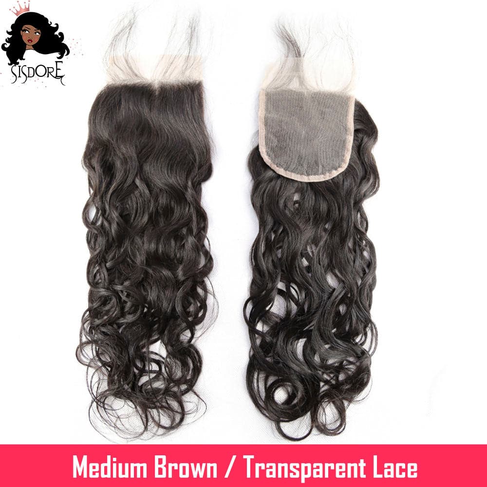 4x4 lace closure water wave 