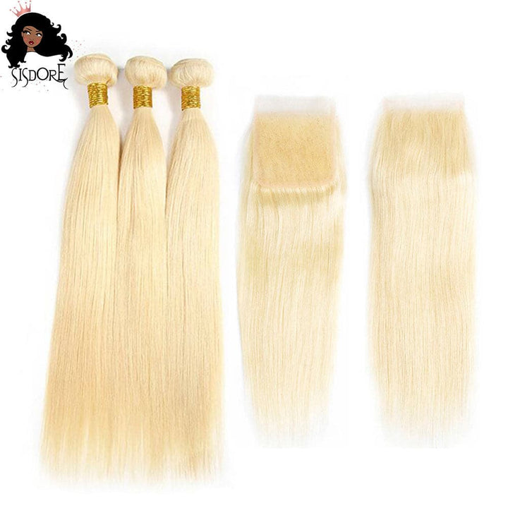 Straight 613 Blonde Bundles with Closure