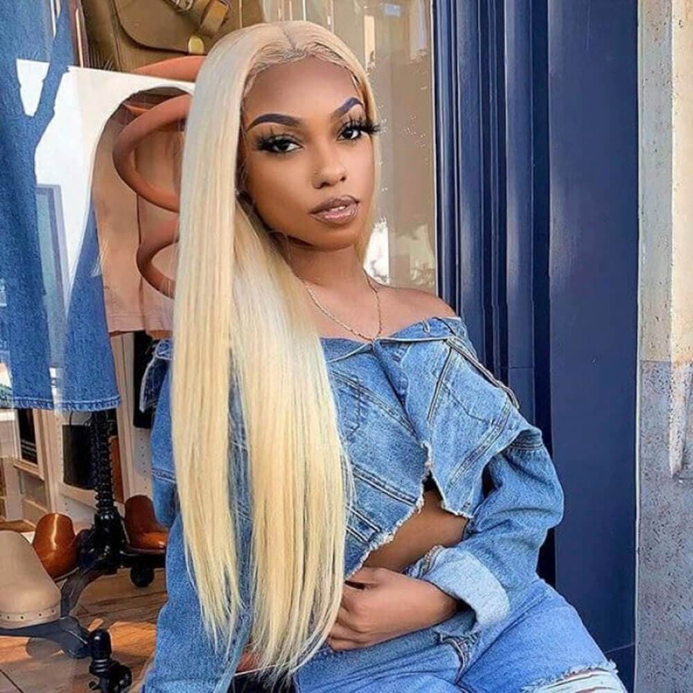 613 Light Blonde Straight Lace Front Wig