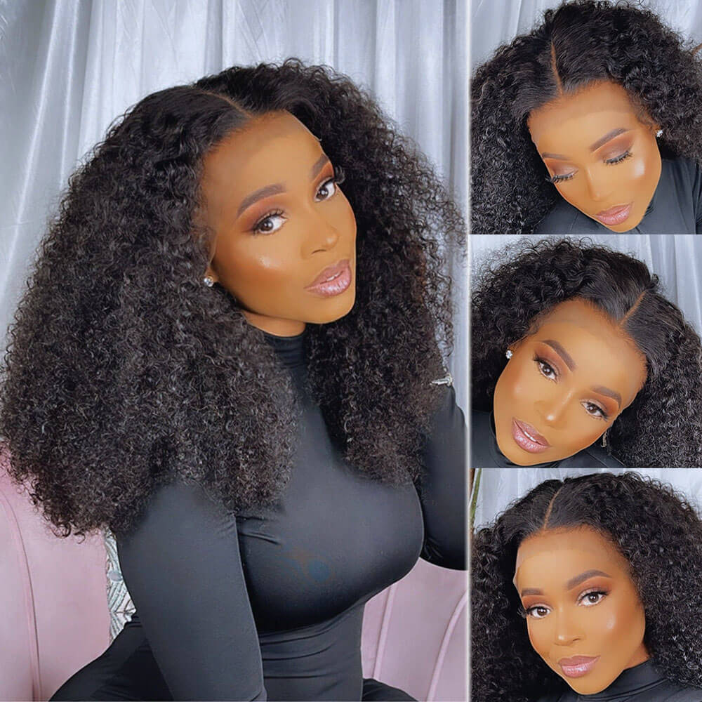 Black Afro Wig, Type 4B Afro Curly HD Lace Front Wigs