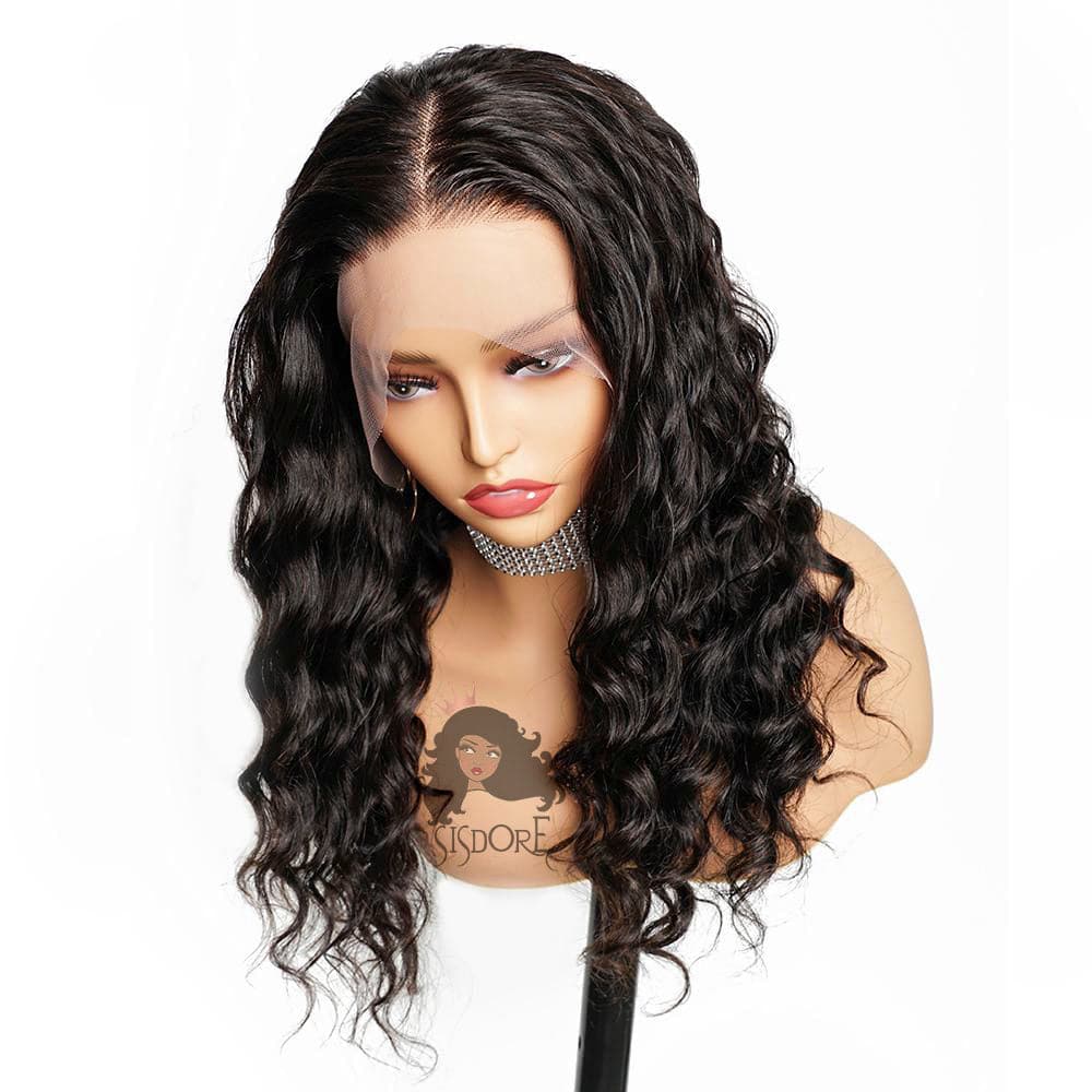 Black Loose Deep Wave Wig with HD Lace