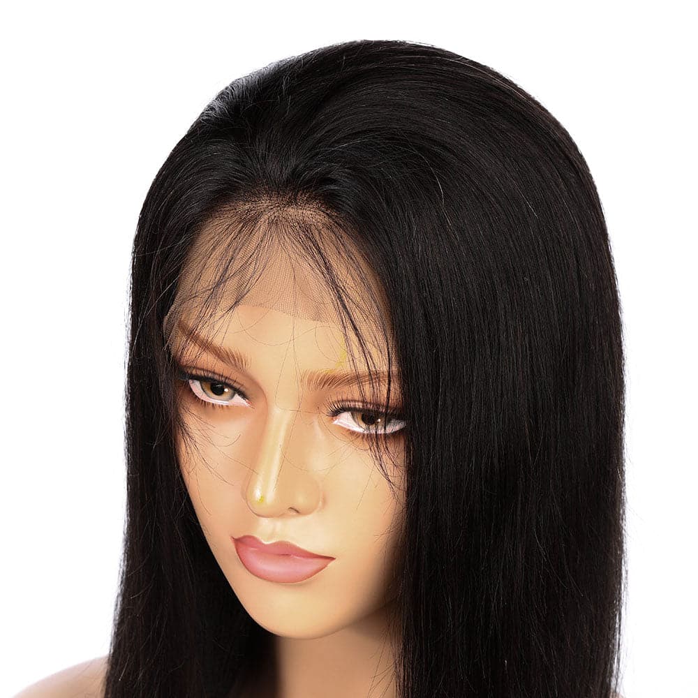 Black Straight Hair Wig in Natural Color with Lace Front