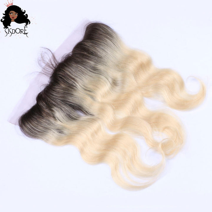 1B 613 Blonde Ombre Body Wave 13x4 Lace Frontal