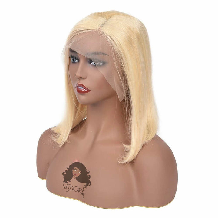 Blonde Bob Wig - Short Straight Hair with HD Lace Front