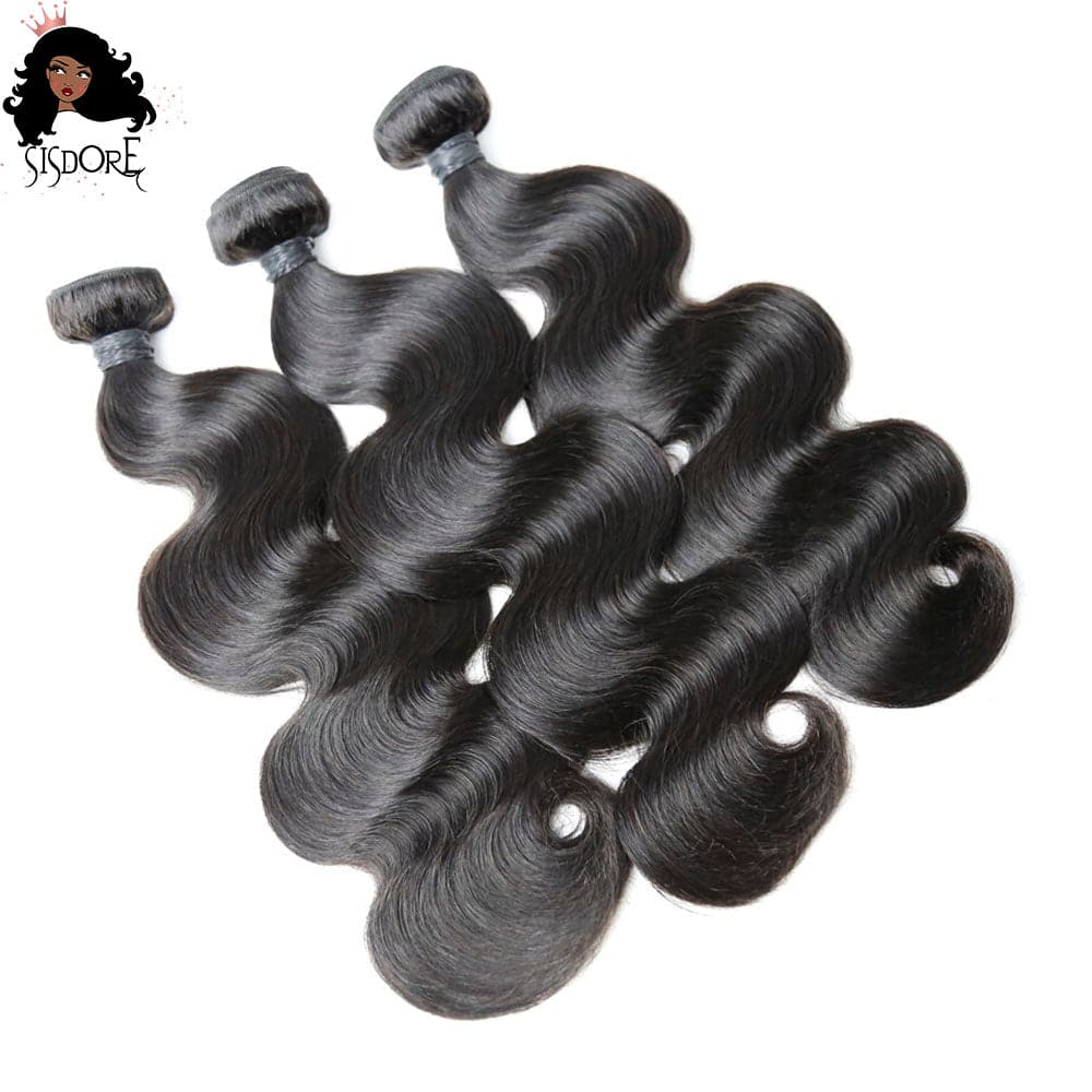 Body wave hair bundles black