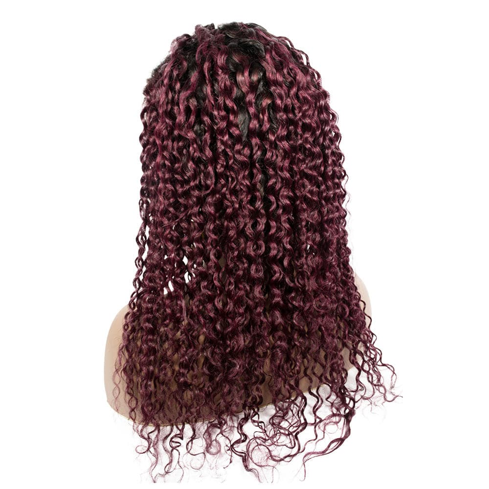 Burgundy Curly Human Hair Wig