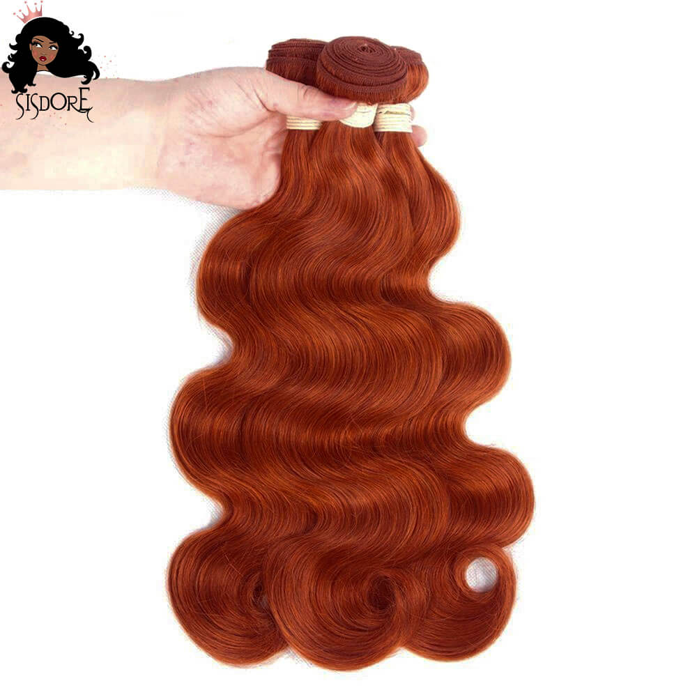 Burnt Orange Ginger Bundles Color 350  Body Wave Virgin Hair 