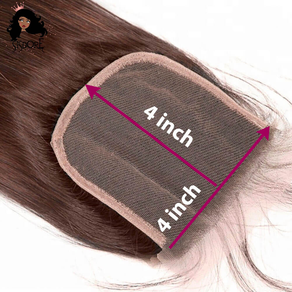Chocolate Brown Closure, Dark Brown 4x4 Lace Closure Straight Human Hair 