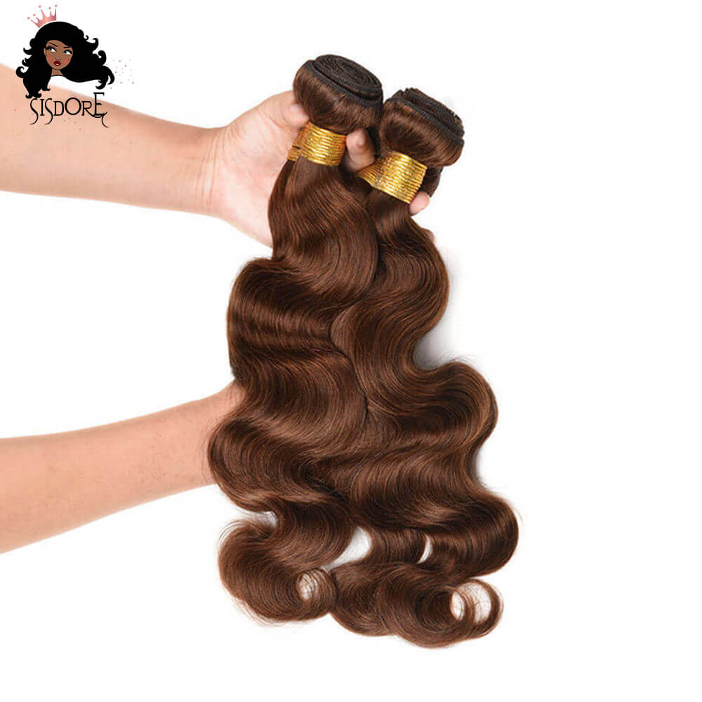 Color 4 Body Wave Hair Bundles with 4x4 Lace Closure