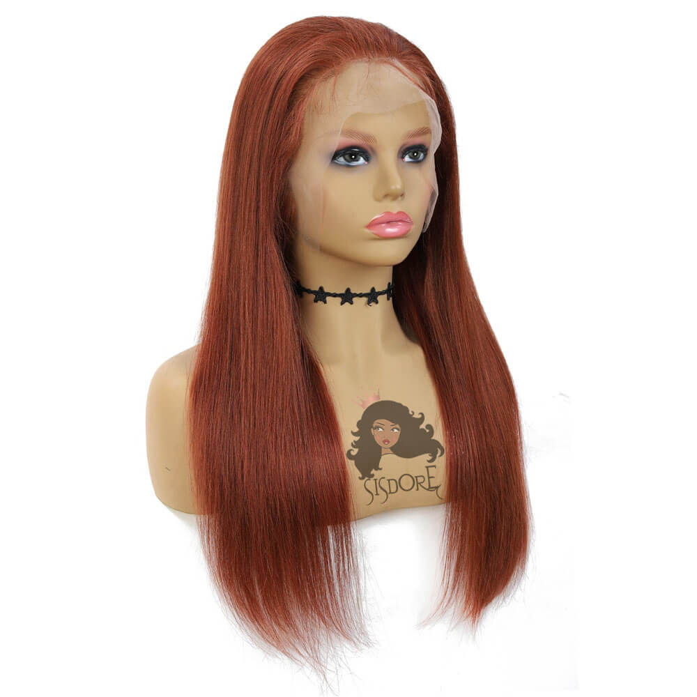 Dark Auburn Human Hair Wig