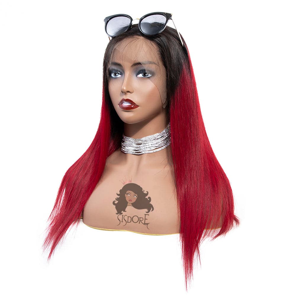 1B Red Ombre Lace Front Wig
