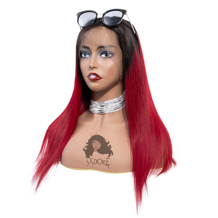 1B Red Ombre Lace Front Wig
