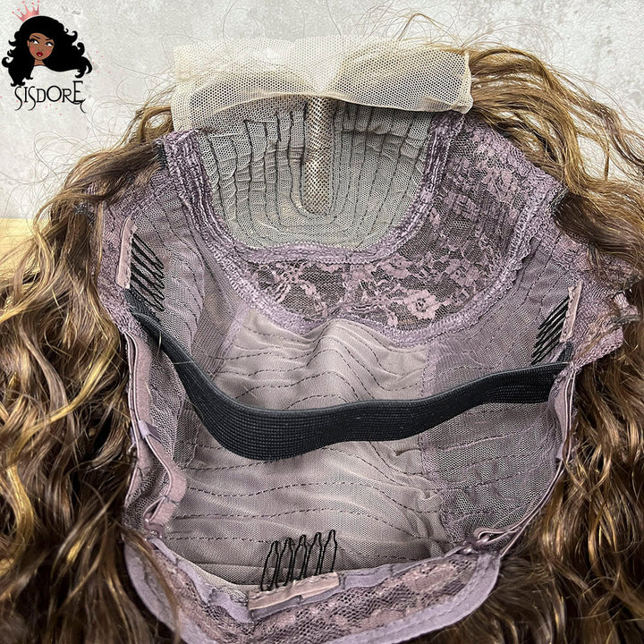 Highlight Short Curly Bob 4X1 T Part Lace Wig Cap Construction Inside