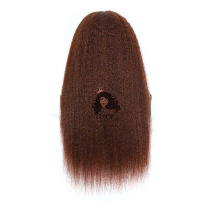 #33 reddish brown kinky straight wig