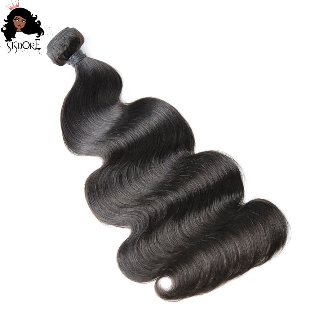 Natural color body wave human hair weaves 1 bundle
