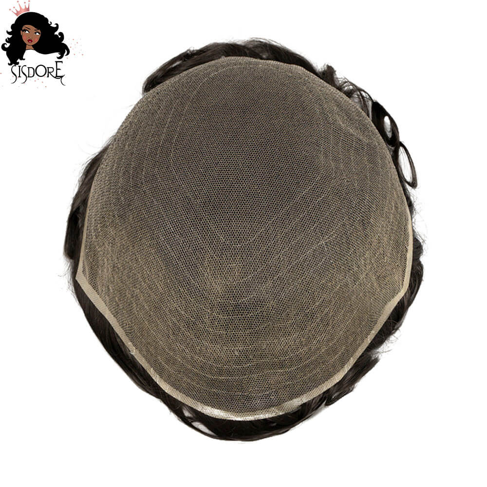 Realistic full lace wig for men, hair replacement system