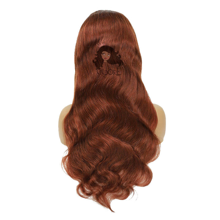 Reddish Brown Body Wave Lace Front Wig, Human Hair Wig Color 33