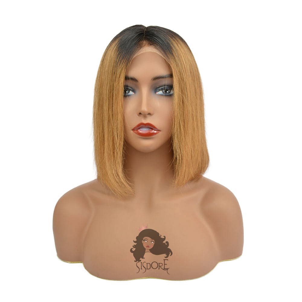 1b 30 ombre auburn bob wig straight hair