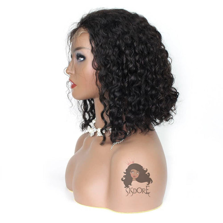 Short bob wig with curls