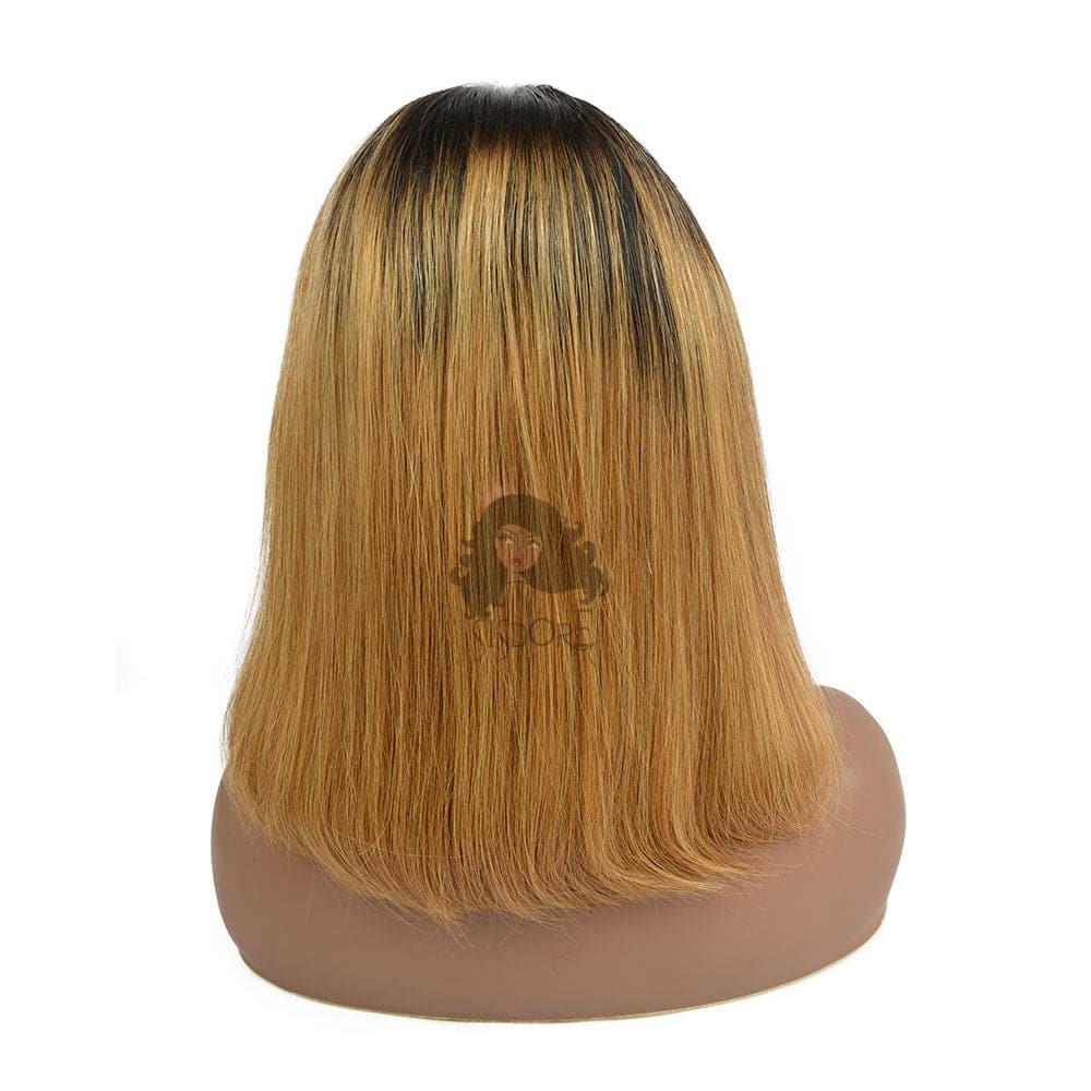 Short blonde ombre human hair wig 1B/27