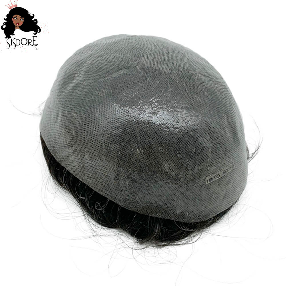 Single Knotted Thin Skin Hair System | Full PU Men's Toupee & Wig