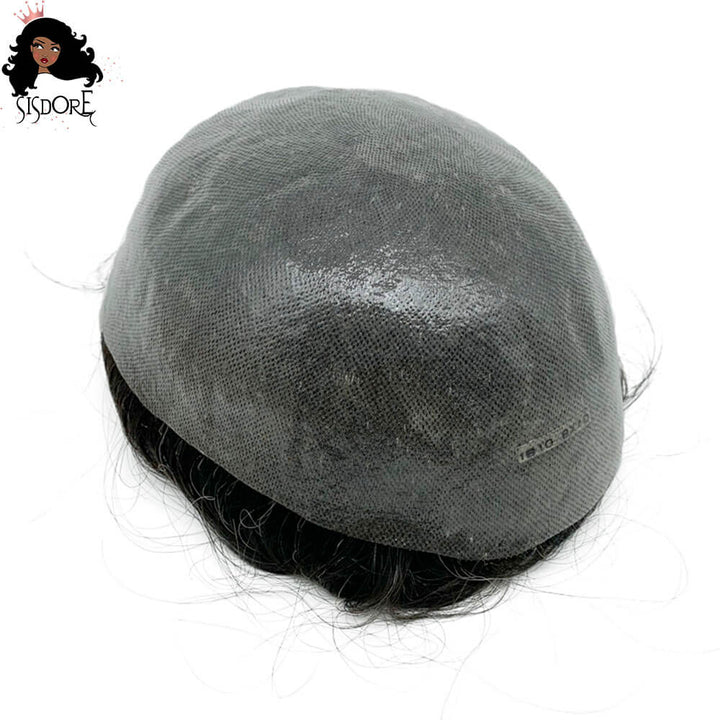 Single Knotted Thin Skin Hair System | Full PU Men's Toupee & Wig